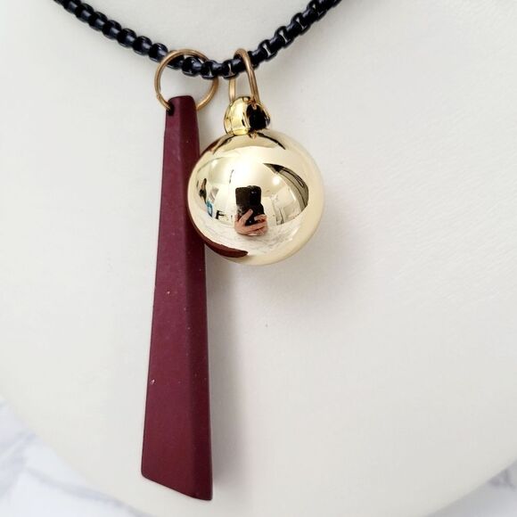 Brand New Black Chain With Gold Ball Necklace - Picture 3 of 6